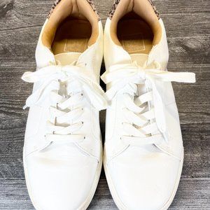 DV by Dolce Vita Anibel  Womens Sneaker White with Leopard Print & Black